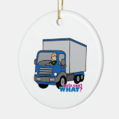 Lastkraftwagenfahrer - Blauer Lkw Keramikornament (Links)
