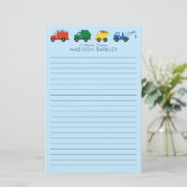 Lastwagen Baufahrzeuge Boys Niedliche Kinder Briefpapier (Stehend Vorderseite)