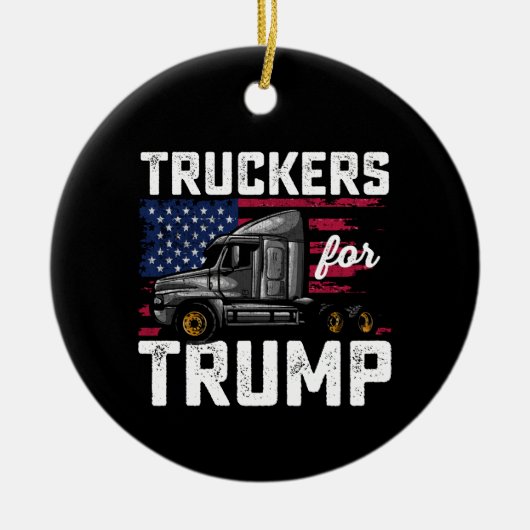 Lastwagen für die Präsidentschaftswahl von Trump V Keramik Ornament (Vorne)