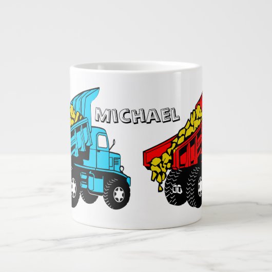 Lastwagen für Kinder| Personalisierte Bezeichnung Jumbo-Tasse (Vorderseite)