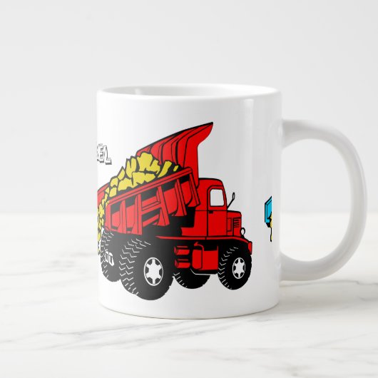 Lastwagen für Kinder| Personalisierte Bezeichnung Jumbo-Tasse (Rechts)