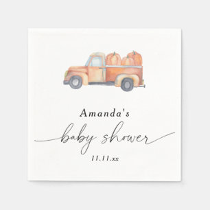Lastwagen-Kürbis-Herbst-Baby-Party  Serviette