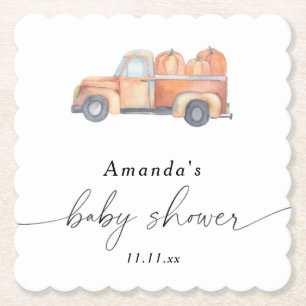 Lastwagen-Kürbis-Herbst-Baby-Party Untersetzer