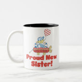 Lastwagen-stolze neue Schwester ist es ein Junge Zweifarbige Tasse (Links)