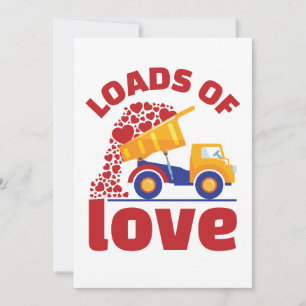 Lastwagen voller Liebe zum Valentinstag für Jungen Feiertagskarte
