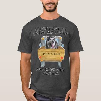 Lastwagenfahrer Hund Alaskan Malamute T-Shirt