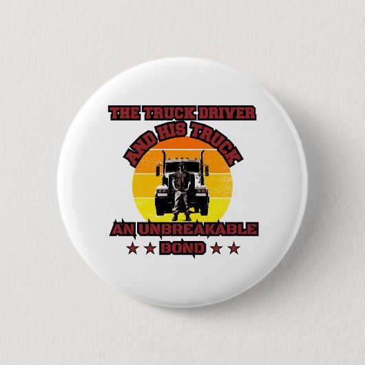 Lastwagenfahrer Male starke Anleiheentwicklung Button (Vorderseite)