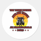 Lastwagenfahrer Male starke Anleiheentwicklung Runder Aufkleber (Vorderseite)