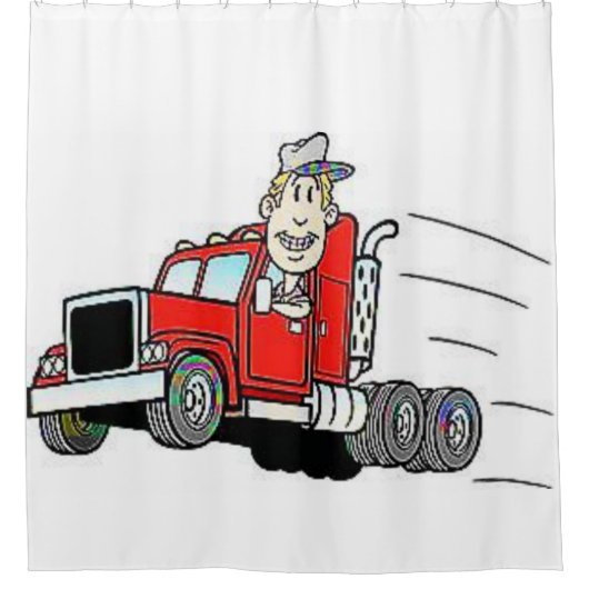Lastwagenfahrer mit Duschvorhang (Vorderseite)