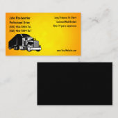 Lastwagenfahrer Moderne Visitenkarten Visitenkarte (Vorne/Hinten)