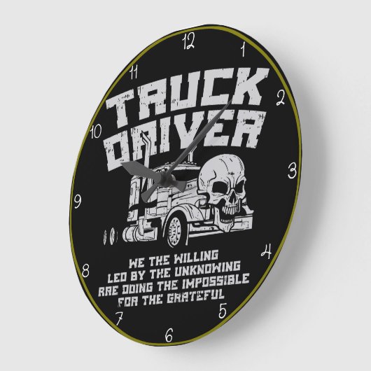 Lastwagenfahrer: Willing, das Unmögliche tun Große Wanduhr (Winkel)