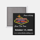 LasVegasSign, Nate & Kelly, Save the Date, Octo... Magnet (Vorderseite/Rückseite)