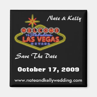 LasVegasSign, Nate & Kelly, Save the Date, Octo... Magnet