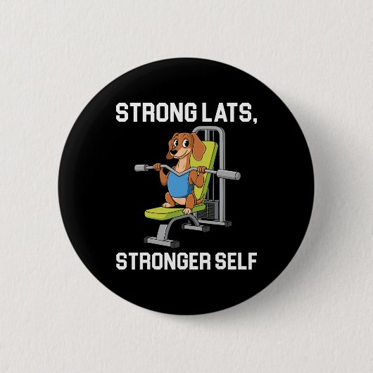 Lat Pulldown Bodybuilding Fitness Workout Button (Vorderseite)
