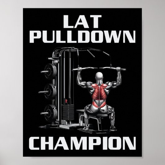 Lat Pulldown Bodybuilding Fitness Workout Poster (Vorne)