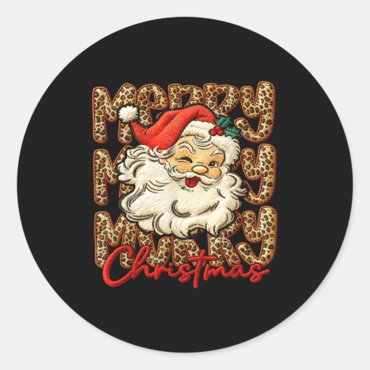 Latch Hook Yarn Crochet Coquette Merry Christmas Runder Aufkleber (Vorderseite)