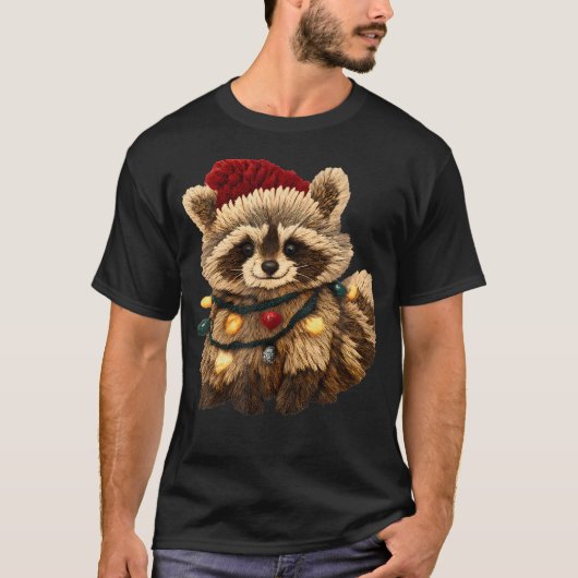 Latch Hook Yarn Crochet Festive Feral Raccoon And T-Shirt (Vorderseite)