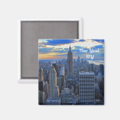 Late afternoon NYC Skyline as sunset approaches #2 Magnet (Vorderseite/Rückseite)