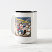 Late Late ist mein Cardio Zweifarbige Tasse (Vorderseite Links)