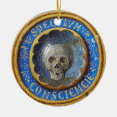 Late mittelalterlicher Manuskript-Skull Keramik Ornament (Vorne)