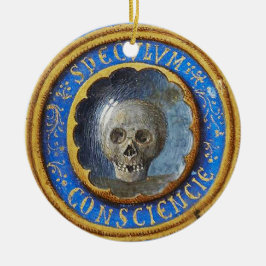 Late mittelalterlicher Manuskript-Skull Keramik Ornament