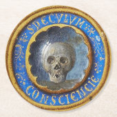 Late mittelalterlicher Manuskript-Skull Runder Pappuntersetzer (Vorderseite)