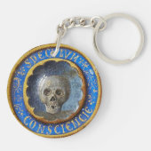 Late mittelalterlicher Manuskript-Skull Schlüsselanhänger (Rückseite)