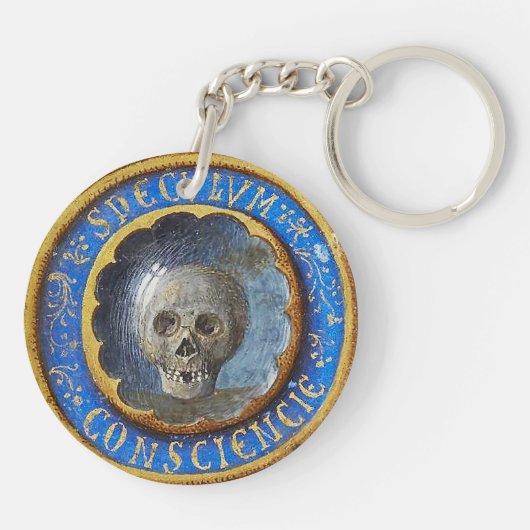 Late mittelalterlicher Manuskript-Skull Schlüsselanhänger (Rückseite)