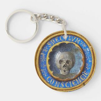 Late mittelalterlicher Manuskript-Skull Schlüsselanhänger