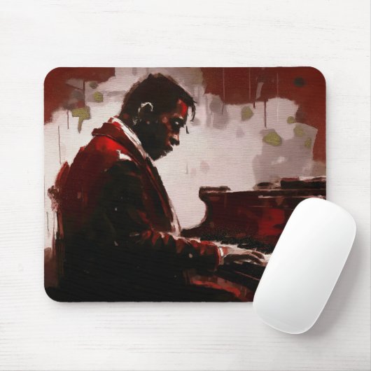 Late night bar pianist mousepad (Mit Mouse)