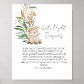 Late Night Diaper Spiel Sweet Little Lamb Grüne Poster (Vorne)