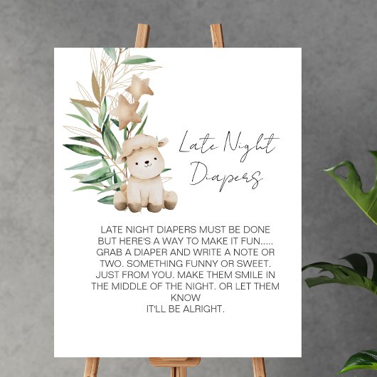Late Night Diaper Spiel Sweet Little Lamb Grüne Poster