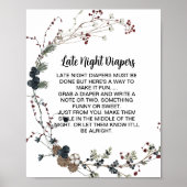 Late Night Diaper Spiele Winterbeere rustikale boh Poster (Vorne)