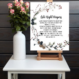 Late Night Diaper Spiele Winterbeere rustikale boh Poster