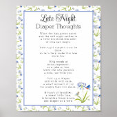 Late Night Diaper Thoughts Lily with Bluebird Poster (Vorne)