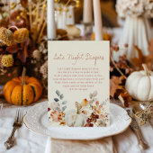 Late night Diapers Little pumpkin Baby Shower Sign Poster