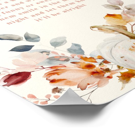 Late night Diapers Little pumpkin Baby Shower Sign Poster (Ecke)