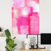 "Late" Pink Abstrakt Art Poster drucken (Heimbüro)