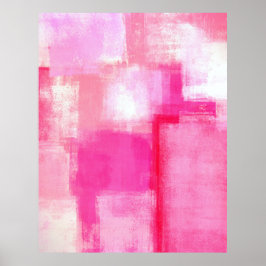 "Late" Pink Abstrakt Art Poster drucken
