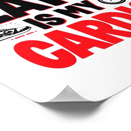 "Late run is My Cardio" Witziger Zitat Poster (Ecke)