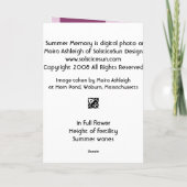 Late Summer Memory Karte (Rückseite)