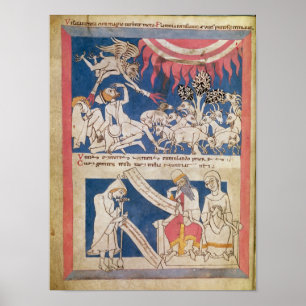 Latein 7253 15 675, f.4v: Job, der vom Gott Poster