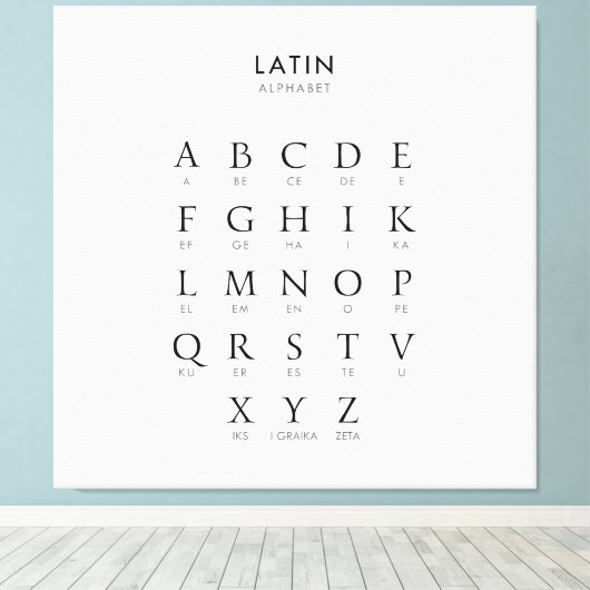 Latein Alphabet Leinwanddruck (Insitu (Holzboden))