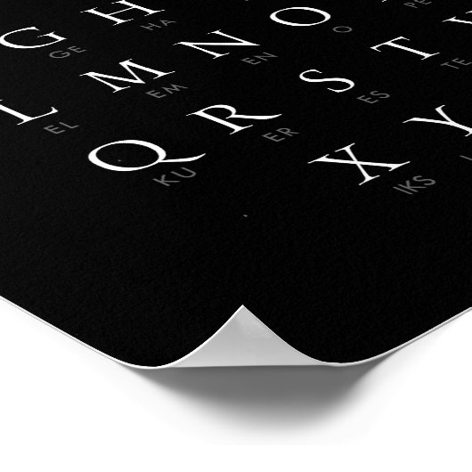 Latein Alphabet Poster (Ecke)