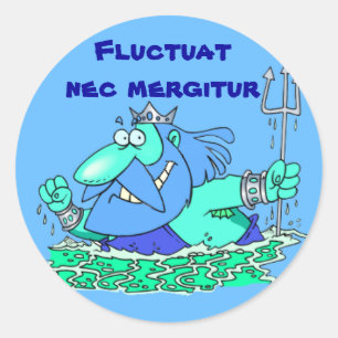 Latein: Fluctuat NEC mergitur Runder Aufkleber