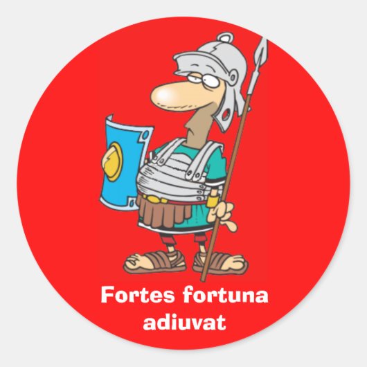 Latein: Fortes fortuna adiuvat Runder Aufkleber (Vorderseite)