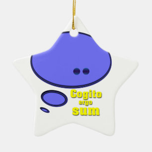 Latein I denken, dass deshalb ich bin Keramikornament