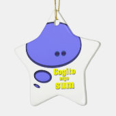 Latein I denken, dass deshalb ich bin Keramikornament (Links)