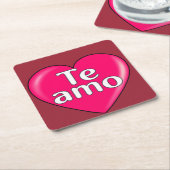 Latein - I Liebe Sie Rechteckiger Pappuntersetzer (angewinkelt)