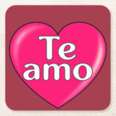 Latein - I Liebe Sie Rechteckiger Pappuntersetzer (Vorderseite)